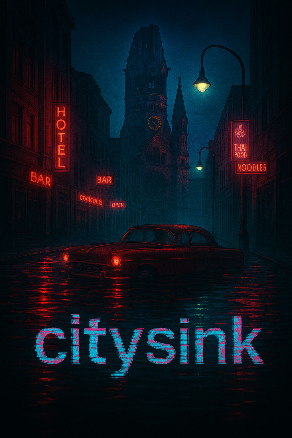A surreal Berlin cyber-noir music video: deadpan absurdity, analog sci-fi, wild boars, ants, Kafkaesque bureaucracy, and an impossible office transformed into a shore. /music-citysink-berlin-underdogs-catacombs/citysink-cover-vert.jpg